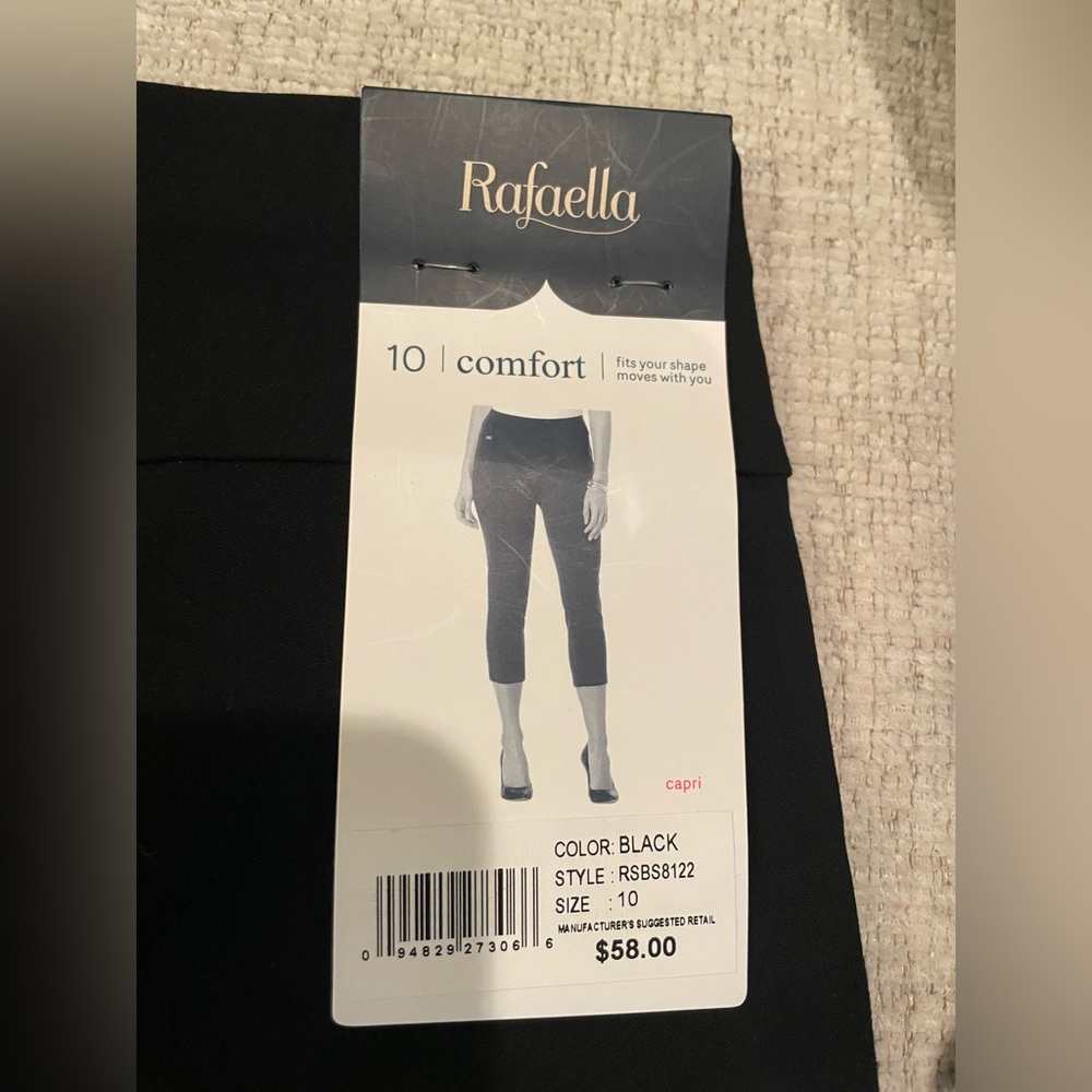 NWT Rafaella Black Dress Capris size 10